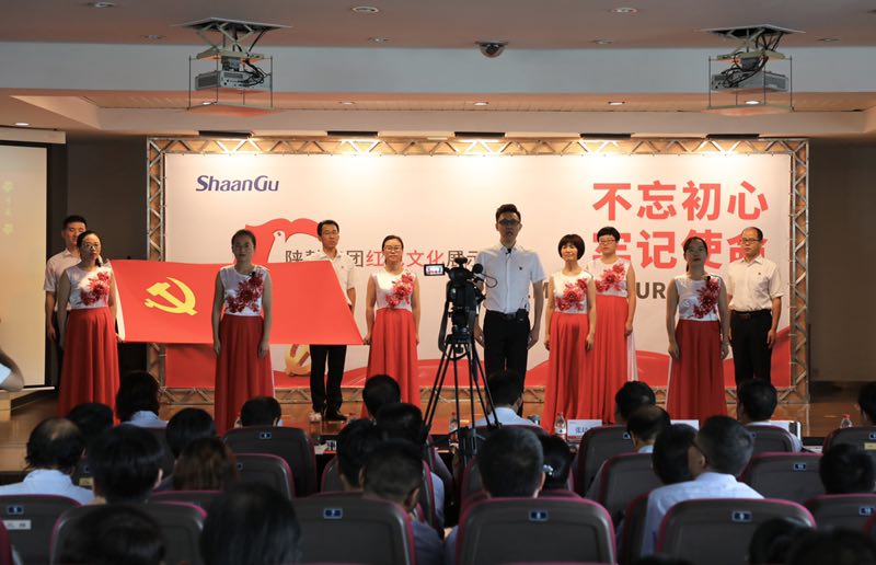 陜鼓戰(zhàn)略黨支部、投資證券黨支部聯(lián)合參賽隊表演主題朗誦《七月的天空》.jpg